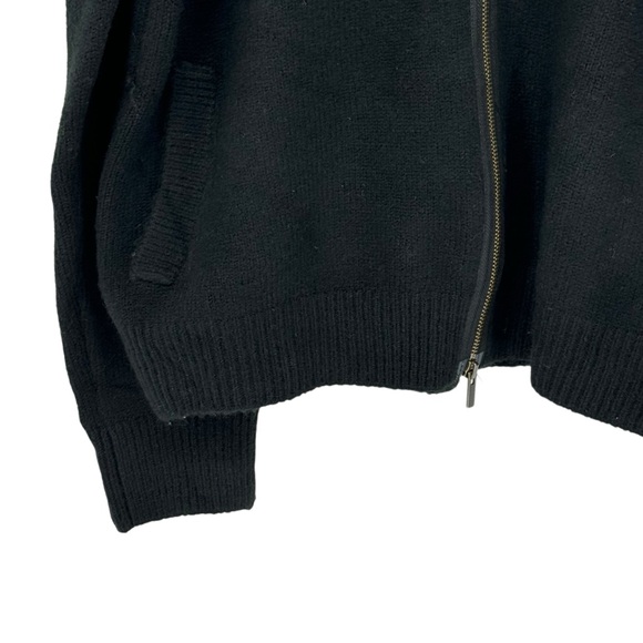 *Magaschoni Man Large Black Acrylic/Polyester/Wool/Nylon/Span Full Zip Sweater - Picture 6 of 10
